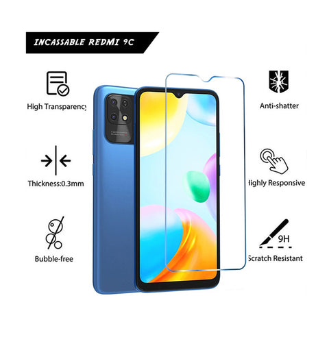 Incassable en verre trempé protecteur d’écran confidentialité pour Redmi 9C