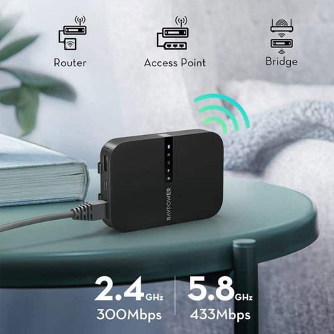 RAVPOWER multifonctions - FileHub AC750 Wireless Travel Router+sd card reader (reconditionné)